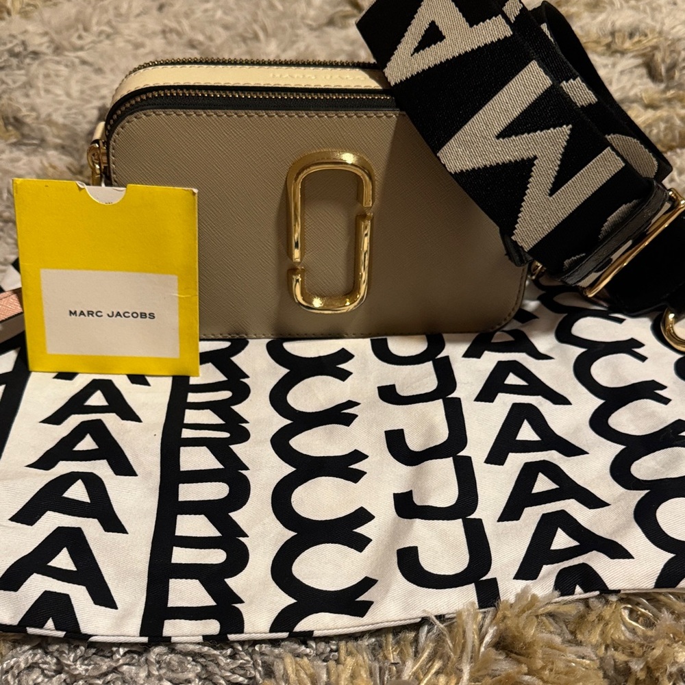 Marc Jacobs Tan Crossbody Bag with Gold Hardware